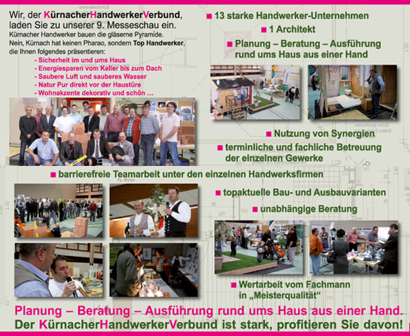 9. Kürnacher Handwerkertag mit den großen Themen: Energiesparen und Sicherheit  Sonntag, 9. Oktober 2011  13.00 bis 18.00 Uhr  Höllberghalle Kürnach